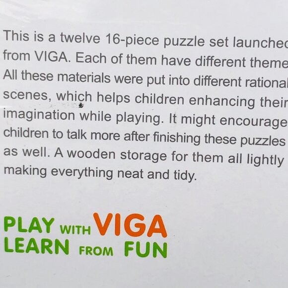 VIGA 16 Pcs Flat Wooden Puzzle w/Tray -Fairy Tale Knights New Sealed For Age 2+ - Picture 13 of 15